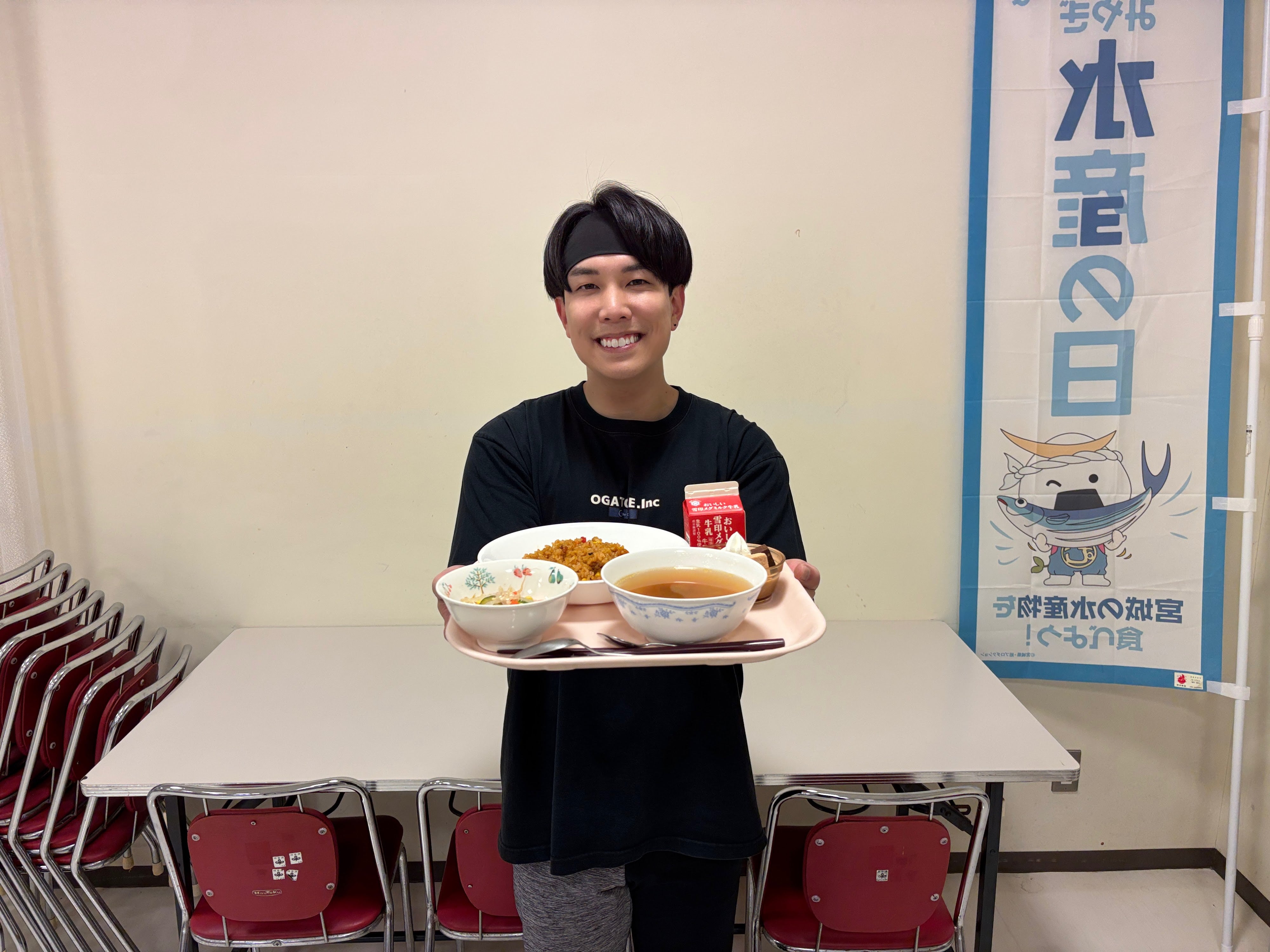 「かつおたんぱっくん」「Giプロテインバー」特別メニューが地元高校生の給食に登場!