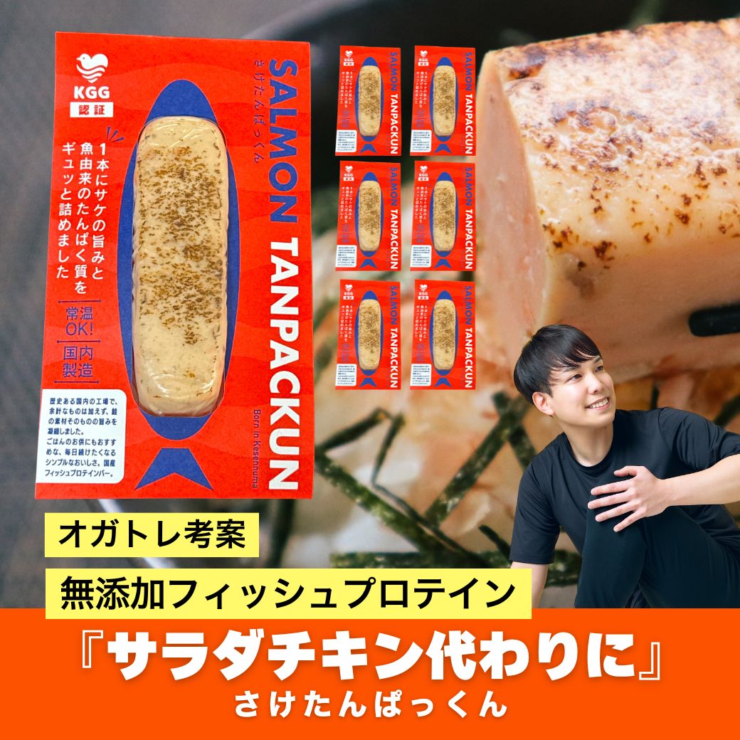 【オガトレ考案】さけたんぱっくん 6本入り 鮭 KGGフィッシュプロテインバー 国内製造 宮城県気仙沼市発