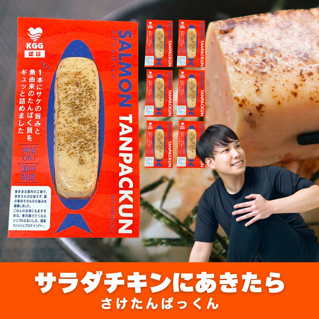 【オガトレ】さけたんぱっくん 6本入り 鮭 KGGフィッシュプロテインバー 国内製造 宮城県気仙沼市発