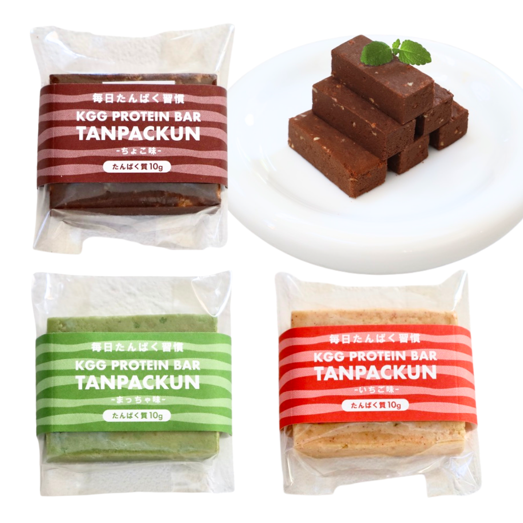 KGGプロテインバー「たんぱっくん」いちご味 グルテンフリー 小麦不使用 気仙沼製造 国産 社会福祉に還元 手づくり製造 たんぱく質10g超 ビタミン11種 ミネラル74種 乳酸菌 配合